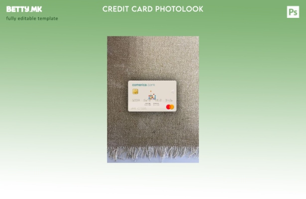 Модерен стил на предниот шаблон за фото изглед на мастер картичка на Comerica Ba